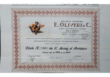 1930 * HISTORIC AND RARE LITHOGRAPHY ACTION OLIVERI DI GENOA IN VIA CAFFARO picture