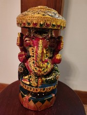 Hand Painted Wooden Carved God Ganesha picture