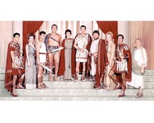 Members of cast of Spartacus directed by Stanley Kubrick 1960 Left- Old Photo picture