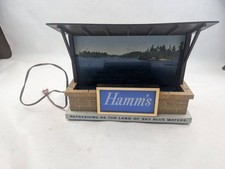 Vintage Hamm's Beer Lighted Sign Land Of Sky Blue Waters Bar Display Cabin Lake picture