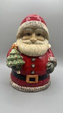 Vintage Russ Berrie Big Santa Claus COOKIE JAR Christmas Tree 11.5