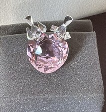 Crystal World 1096 “Wings of Love” Pink Heart w/ Doves  - Mint Cond w/ Box picture