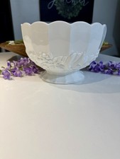 Indiana Glass Company footed white milk glass bowl in the