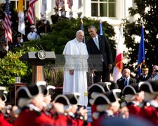 POPE FRANCIS MEETS BARACK OBAMA AT WHITE HOUSE 2016 8X10 PHOTO picture