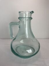 Vintage-Style Tall Green Glass Beverage Pitcher or Decorative Cruet picture