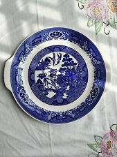 Blue Willow Ware by Royal China Cake Plate Serving Platter w/ Handles Ironstone picture