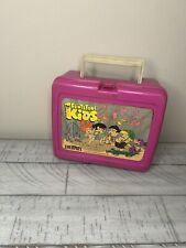 Vintage 1987 The Flintstone Kids plastic Lunchbox & matching Thermos Pink picture