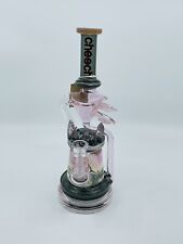 Cheech Glass bong Recycler Pink Grey 10inch tall exotic Waterpipes picture