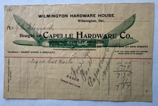 Vintage 1911 Billhead Wilmington DE Capelle Hardware Cutlery Guns Pocket Knives picture