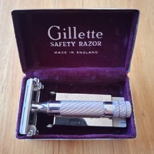Vintage Gillette Aristocrat #15 Rhodium Safety Razor England Brit. Pat. 430030 picture