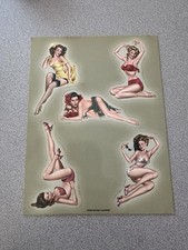 Vintage Girly Pinup Magnets One Sheet OOAK PERFORATED 2006 Michael Landefeld picture