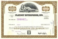 LAST ONE Fully Issued Playboy Enterprises, Inc - dated 1970's-1980's Stock Certi picture