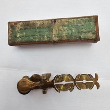 Antique Harrison brass sovereign scales in original box picture