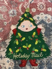 RARE bucilla 1533 Jeweled Holly Girl Vintage Christmas Sequin Mail Bag Complete picture