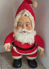 Vintage Rushton Co 1950s Santa Plush Coca Cola Rubber Face Black Boots picture