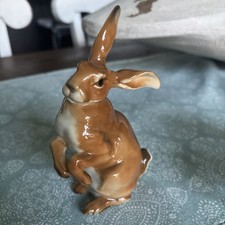 Vintage JHR Germany Hutschenreuther Rabbit Porcelain Figurine 6” picture