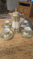 Antique Noritake Nippon Hand Painted Gilded Gold Moriage Beaded Pitcher picture