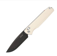 SRM Knives Terrier Ambi Lock White G10 Folding 140Cr Pocket Knife 258L-GX2 picture