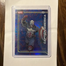 2026 Topps Chrome Marvel Captain America Spider-Web Red/Blue Refractor 31/62 picture