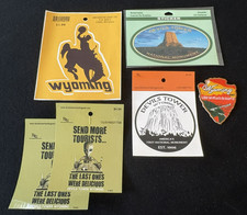 Wyoming Sticker and Patch LOT Alien Devils Tower Cowboy picture