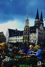 c1960's Ektachrome 35mm Slide Schöner Brunnen Frauenkirche Nuremberg Germany picture