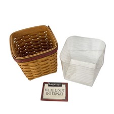 Longaberger 1994 Fathers Day Tissue Basket Small Wood With Plastic Liner Insert picture