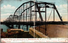 1907 Beardstown IL Wagon Bridge Illinois River Postcard Made in Germany picture