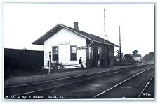c1960's St. Depot Olin Iowa IA Railroad Train Depot Station RPPC Photo Postcard picture