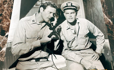 1960's Stamped Naval Drama Film 2 Famous  Actors Vintage Press Photo 8x10 B&W picture