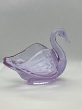 Vintage Fenton Pinkish Purple Swan Glass Figurine Trinket Dish No Chips /Cracks. picture
