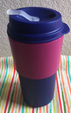 Tupperware Coffee On Go Mug 16oz (470ml) Blue w/ Pink New picture