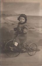 RPPC Postcard Little Girl Riding Tricycle  picture