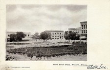 Prescott Arizona Court House Plaza W.H. Timerhoff Druggist 1907-1917 picture