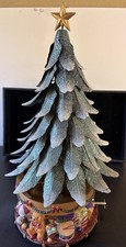 Christmas Tree-Vintage PartyLite Glowing Music Box Tealight Holder P7920 2003 picture