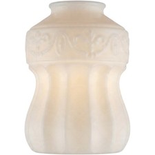 Vintage Art Deco Milk Glass Lamp Shade White Floral Scroll Medallion 5.5