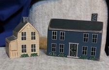 Vintage Solid Wood Folk Art Houses Minature Country Farm Handpainted #100 picture