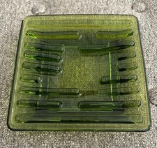 Vintage Celery Green Ashtray Mid-Century Design 6X6” - Mint Condition picture