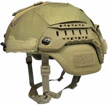 Large COYOTE BROWN ACH MICH ECH HELMET COVER w/ COUNTERWEIGHT POUCH HYBRID MESH picture