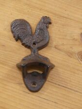 1 Cast Iron ROOSTER CHICKEN Bottle Opener Farm Beer Soda Pop Opener Wall Mounted picture