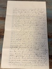 1883 Historical Land Deed Memorandum - Irasburgh Vermont - Thomas Eaton Farm picture