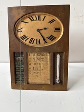 Tiffany Heavy Antique Bronze Calendar Clock Running Well,  4 1/2
