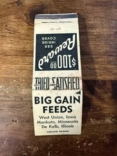 G822 Big Gain Feeds West Union Iowa Mankato Minnesota Vintage Matchbook Cover picture