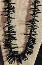 Rare Black Branch Coral Statement Necklace 22” Vintage 64.6 grams picture
