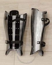 Medieval Legs Protection pair of Greaves Larp SCA Steel knight Greaves armor picture