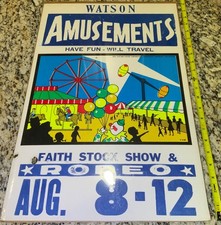 Vintage Faith, SD Stock Show & Rodeo 22” x 14” Poster Carousel & Ferris Wheel picture