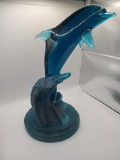 Vintage Donjo Dolphin, Signed In 2 Places, Beautiful Green Acrylic Color picture