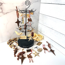 💠 Primitive Country Christmas Decor Lot 31 Pc Ornaments Garland Stars Birds Cat picture