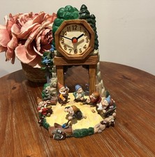 Rare Disney Parks Seven Dwarfs Mine Clock Figurine WORKS picture