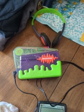 Nickelodeon Blast Pak AM FM TAPE Radio Purple Green Vintage w/ Headphones WORKS picture