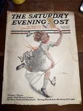 1918 AUG 24, OLD SATURDAY POST MAGAZINE COVER - SARAH STILWELL WEBER ART picture